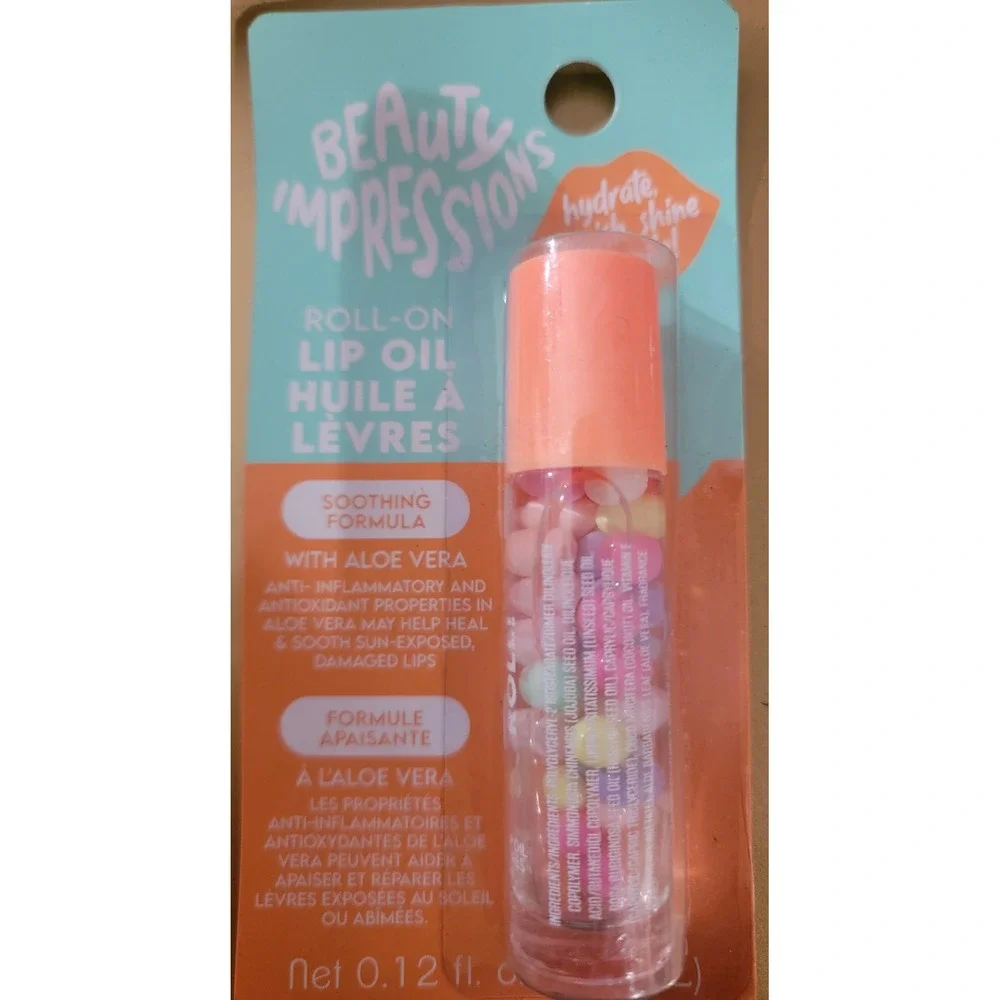Beauty Impressions Roll-On Lip Oil‎ 3pc Set Vitamin E Aloe Collagen 0.12oz Each